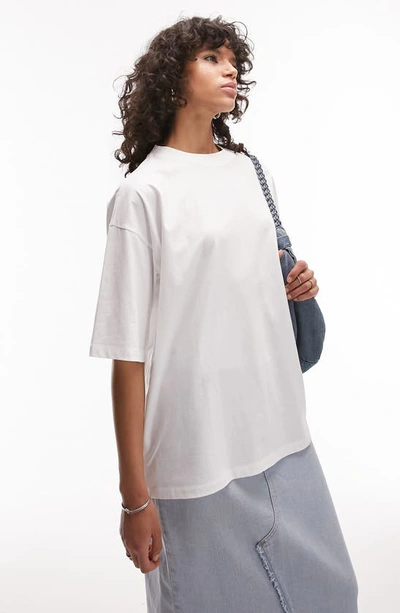 Topshop Oversize Cotton T-shirt In White
