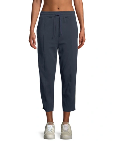 Spiritual Gangster Cropped Side-stripe Track Pants In Bright Blue