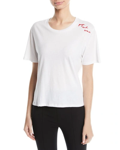 The Upside Yoga And Wine Scoop-neck Tee In White