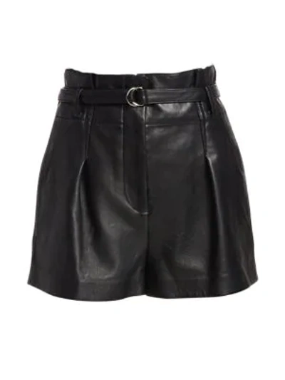 3.1 Phillip Lim / フィリップ リム High-waist Leather Shorts In Black