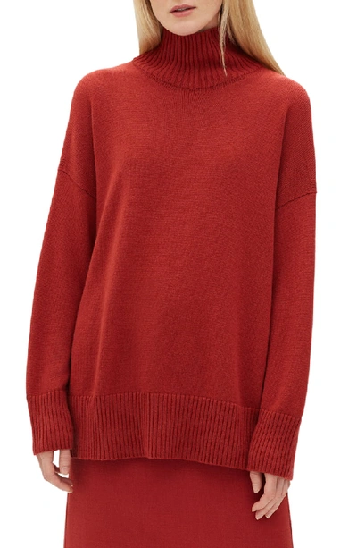 Lafayette 148 Relaxed Cashmere Turtleneck Sweater In Saffron