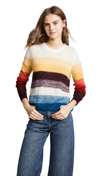 Cinq À Sept Alizeh Colorblock Mohair Pullover Sweater In Multi