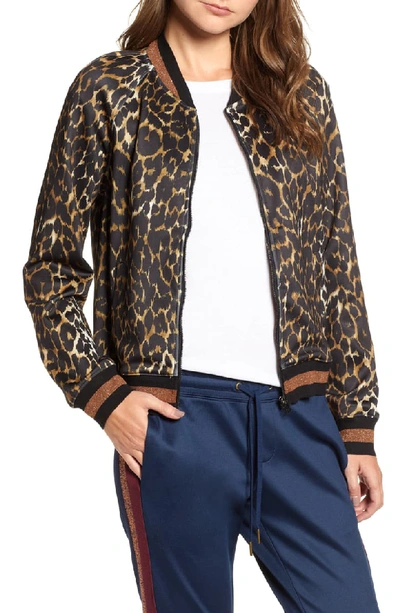 Pam & Gela Leopard-print Zip-front Track Jacket