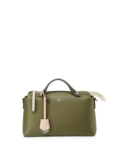 Fendi By The Way Small Colorblock Leather Satchel Bag In Green/pink