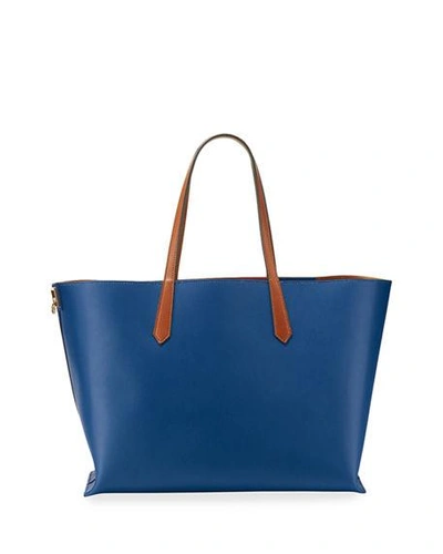 Givenchy Gv Medium Smooth Leather Shopper Tote Bag In Blue