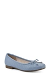 Cliffs By White Mountain Bessy Ballet Flat In Carolina Blue Smooth