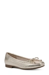 Cliffs By White Mountain Bessy Ballet Flat In Pale Gold Metallic Smooth