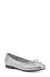 Cliffs By White Mountain Bessy Ballet Flat In Silver/ Metallic/ Smooth
