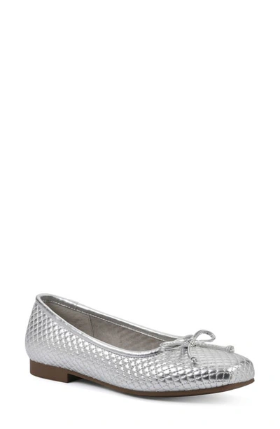 Cliffs By White Mountain Bessy Ballet Flat In Silver/ Metallic/ Smooth