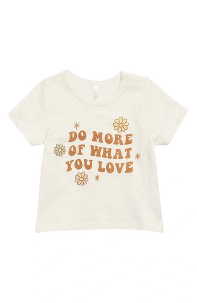Quincy Mae Babies' Love Cotton Graphic T-shirt In Ivory