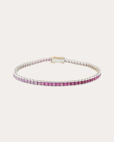 Yi Collection Women's Ruby & Pink Sapphire Ombré Tennis Bracelet