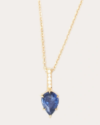 Yi Collection Women's Ceylon Sapphire & Diamond Arrow Pendant Necklace In Blue
