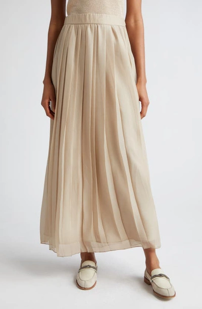 Eleventy Pleated Maxi Skirt In Sand