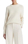 Vince Cotton & Cashmere Rib Funnel Neck Sweater In Ivory