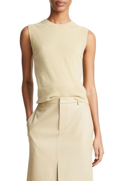 Vince Sleeveless Wool & Cashmere Blend Sweater In Thyme