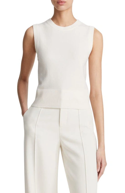 Vince Sleeveless Wool & Cashmere Blend Sweater In Off White