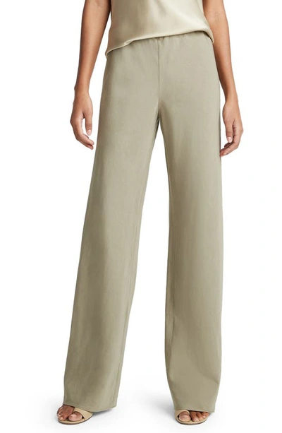 Vince Cotton Blend Wide Leg Pants In Artichoke