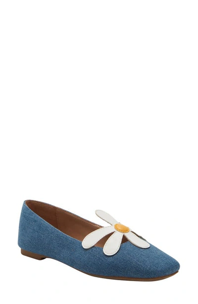 Katy Perry The Evie Daisy Flat In Blue Denim