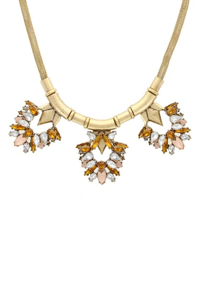 Olivia Welles Lucille Crystal Statement Necklace In Gold