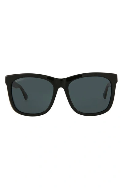 Gucci 56mm Square Sunglasses In Black Black Grey