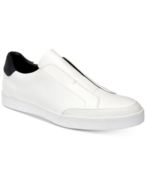 white leather slip on sneakers mens