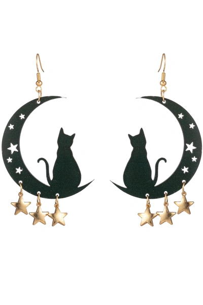 Eye Candy La Black Cat Mood Drop Earring