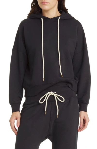 The Great The Teammate Cotton Hoodie In Almost Black