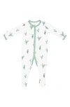 Kyte Baby Babies' Snap-up Footie In White/ Eucalyptus