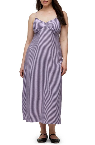 Madewell The Layton Stripe Slipdress In Whisper Violet