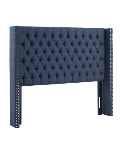 Madison Park Amelia 68.5" Fabric Upholstery Headboard In Navy