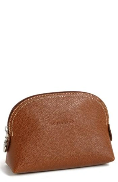 Longchamp 'veau' Cosmetics Case In Cognac