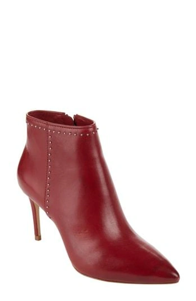 Donna Karan Lizzy Studded Bootie In Deep Red Leather