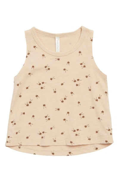 Quincy Mae Babies' Ditsy Floral Cotton Tank In Shell-ditsy