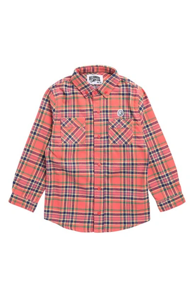 Billionaire Boys Club Kids' Heart Helmet Head Button-up Shirt In Virtual Pink