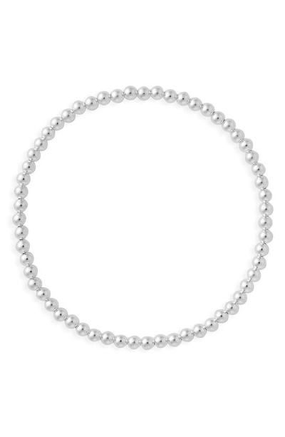 Nashelle Beaded Stretch Bracelet In Sterling Silver