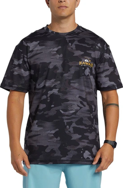 Quiksilver Hi Royalty Surf Short Sleeve Rashguard In Mercury Sherpa Black