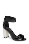 Jeffrey Campbell Lindsay Statement Heel Sandal In Taupe Suede