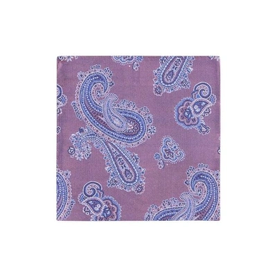 Duchamp London Pink Classic Paisley Silk Pocket Square