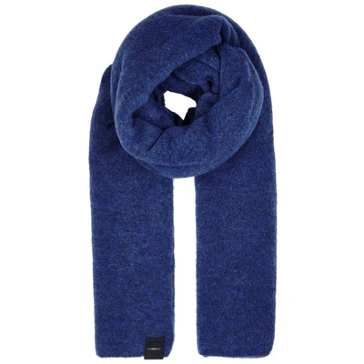 High Frosty Dark Blue Wool-blend Scarf