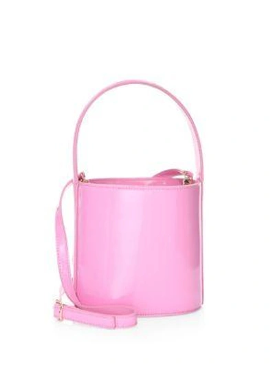 Staud Bissett Patent Leather Bucket Bag In Pink