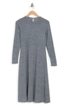 Go Couture Long Sleeve A-line Dress In Bluish Two-tone