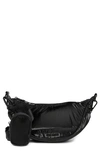 Steve Madden Crest Nylon Sling Crossbody Bag In Black/ Black