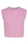 Vero Moda Festina Cable Knit Tank In Prism Pink
