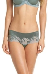 Wacoal Lace Affair Mesh Tanga Briefs In Balsam Green Slate