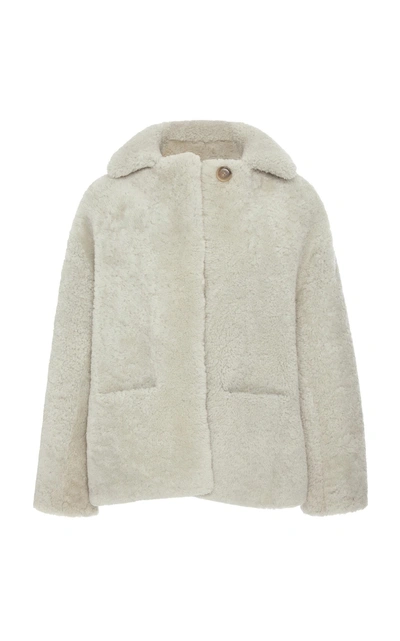 Becken Collared Shearling Jacket In Grey