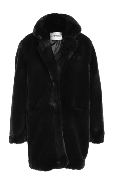 Apparis Sophie Faux Fur Coat In Black