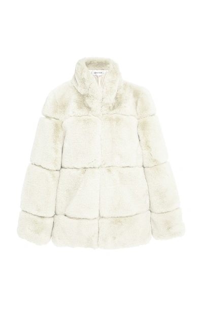 Apparis Sarah Quilted Faux Fur Jacket In White