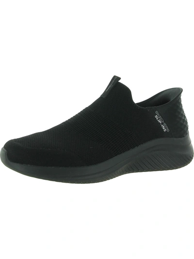 Skechers Ultra Flex 3.0 Smooth Step Mens Memory Foam Breathable Slip-on Sneakers In Black