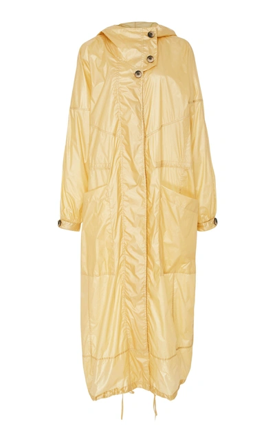 Zeynep Arcay Long Hooded Rain Coat In Yellow