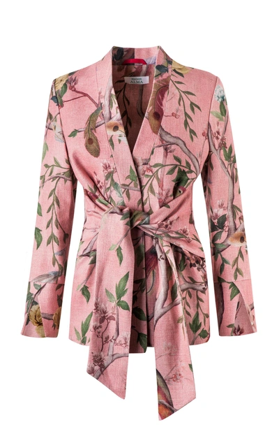 Maison Alma Paraiso Rose Wrap Coat In Pink